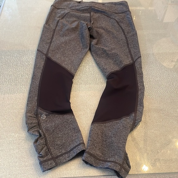 Lululemon Speed Up Crop Heathered Gray/Black Full On Luxtreme - Picture 10 of 12
